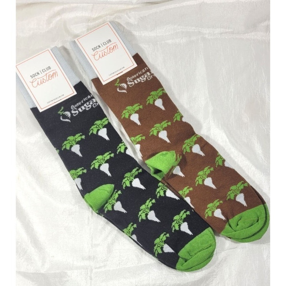2‎ Pairs Custom Sock Club American Sugarbeet Growers Association - Brown & Black
